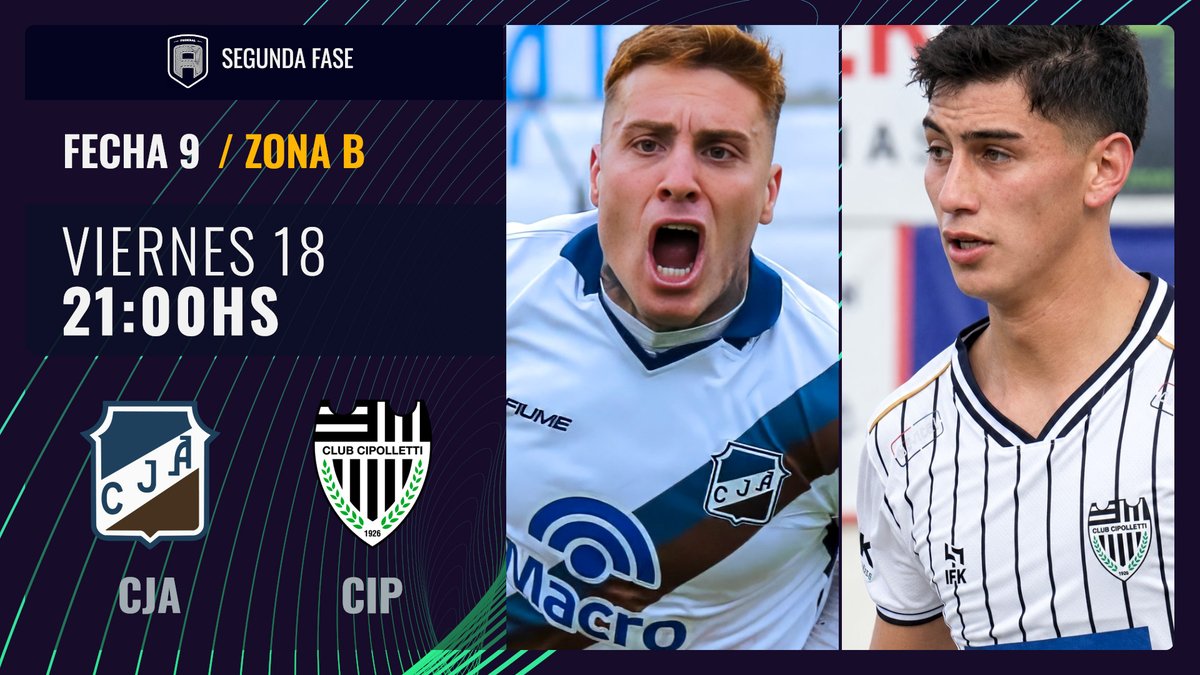 LPFPlay's tweet photo. ⚽ @CJAOficial  vs. @ClubCipolletti 

Última fecha de la Zona Campeonato del #FederalA: se cierra la fase y todavía hay posiciones por definir.

🕘 21:00
📲 En vivo por #LPFPlay: https://t.co/9G9bjKwQ2g https://t.co/Tg2nXbj5nV