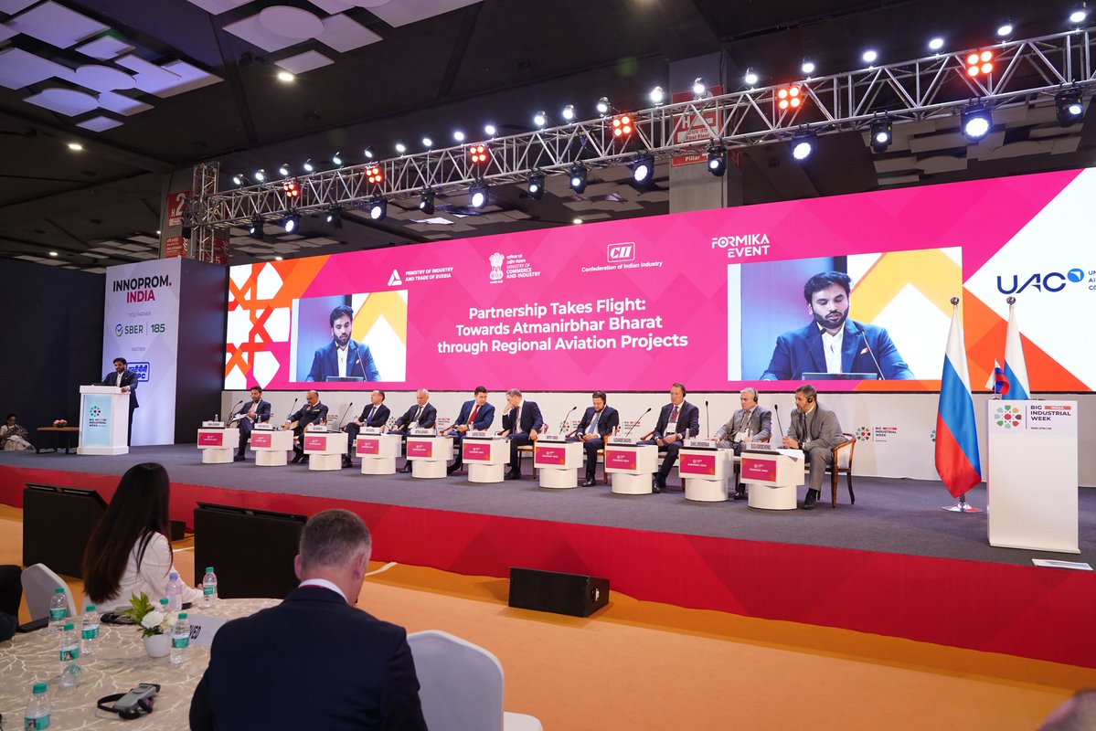 subhakarpappula's tweet photo. Build, rather than buy. That was my message at #INNOPROMIndia 2026 in New Delhi, speaking at the UAC session.

India is becoming the world's third-largest aviation market, yet hundreds of towns still wait for their first flight. UDAN has flown 1.5 crore+ (15 million) passengers in 9 years. UDAN 2.0 adds 120 new destinations with nearly Rs 29,000 crore (USD 3 billion+) behind it.

The demand was always there. What was missing was the right aircraft. With UAC, Flamingo Aerospace is on a phased path to localise and industrialise the IL-114-300 in India. From buyer of aircraft to builder of them. Make in India, make for the world. 🇮🇳🤝🇷🇺

My gratitude to Hon'ble Prime Minister Shri @narendramodi ji & Hon'ble Minister of Civil Aviation Shri @RamMNK ji, the Government of India and the Government of Russia. 

Grateful also to have joined the Indian delegation, alongside the Hon'ble Minister, in discussions with the Russian delegation.
None of this happens alone with the support of my parents, partners, advisors and investors. 

A truly blessed moment. 🙏
India can build what the world flies. This is only the beginning.
#MakeInIndia #UDAN #Aerospace #IL114 #IndiaRussia #Aatmanirbharbharat #flamingoaerospace #Aviation