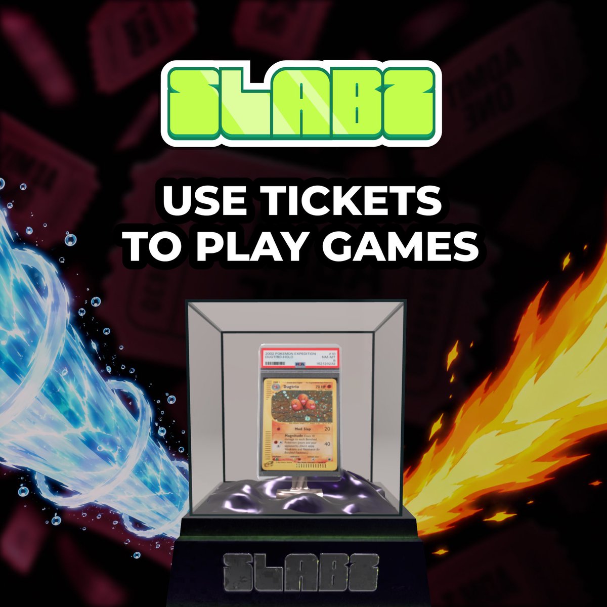 Slabzapp's tweet photo. $250K IN FREE CARDS GIVEN AWAY

Anyone can participate:
> open packs to get tickets
> use tickets to play games
> win games to get free cards

Comment your username for a chance for a free pack https://t.co/GNbY3lA4Np