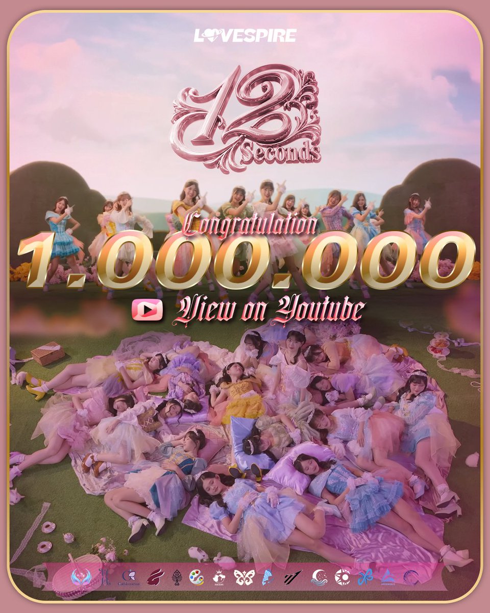 LoveSpireJKT's tweet photo. 1.000.000 views on Youtube ✨🎉

Terima kasih untuk semua yang sudah ikut menonton dan memberikan cinta untuk MV ini! ✨

Yuk, terus ramaikan MV “12 Seconds” dan jangan berhenti memberikan dukungan untuk para member Team Love! 🫶

#12SecondsJKT48 
#RiseWithSpire 
#OneLoveOneSpire https://t.co/5YBagvigKx