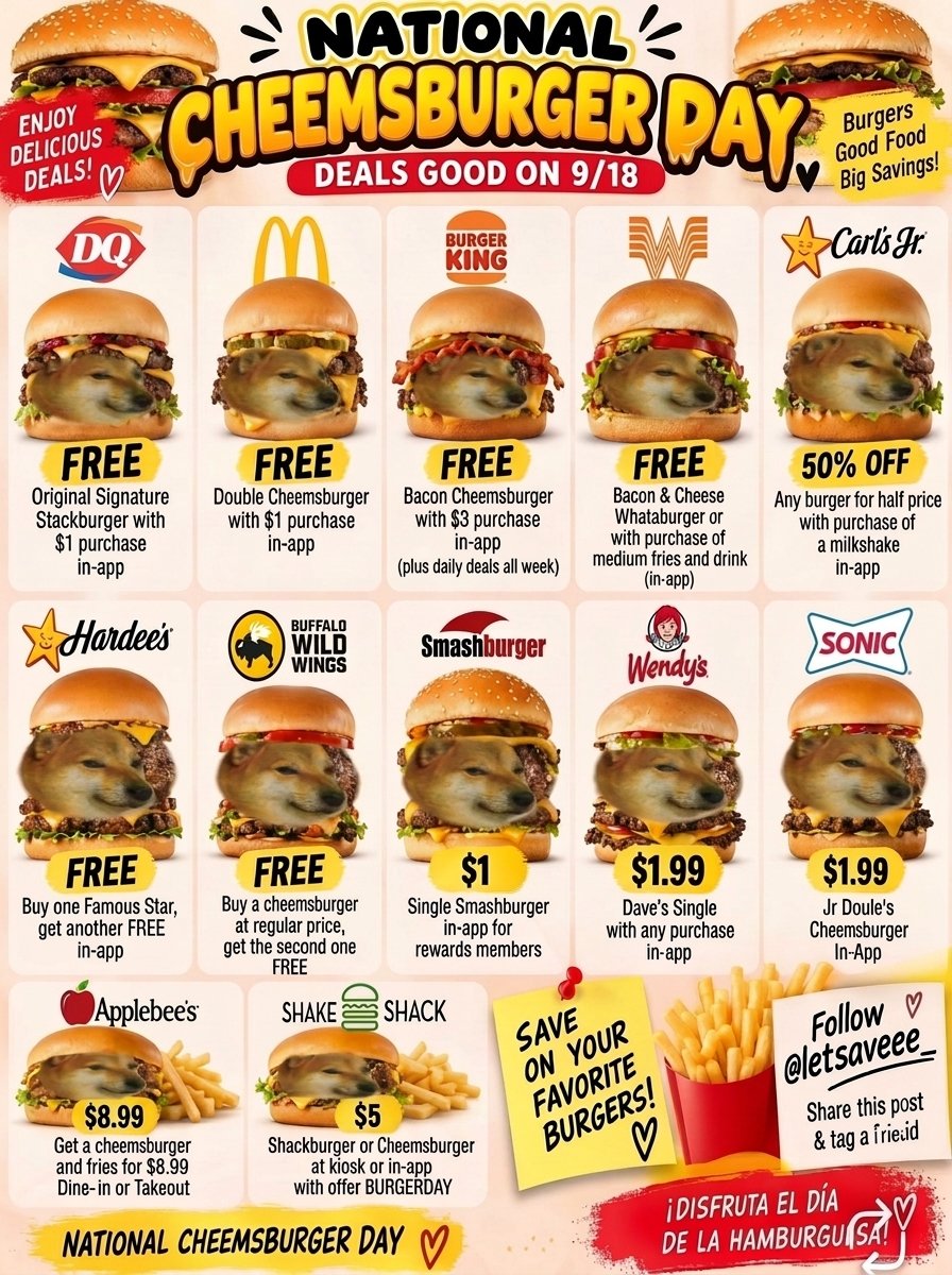 Cheems_Guevara's tweet photo. Today we celebrate Cheemsburgers across the nation. 

Never forget https://t.co/fnsO1suuaW