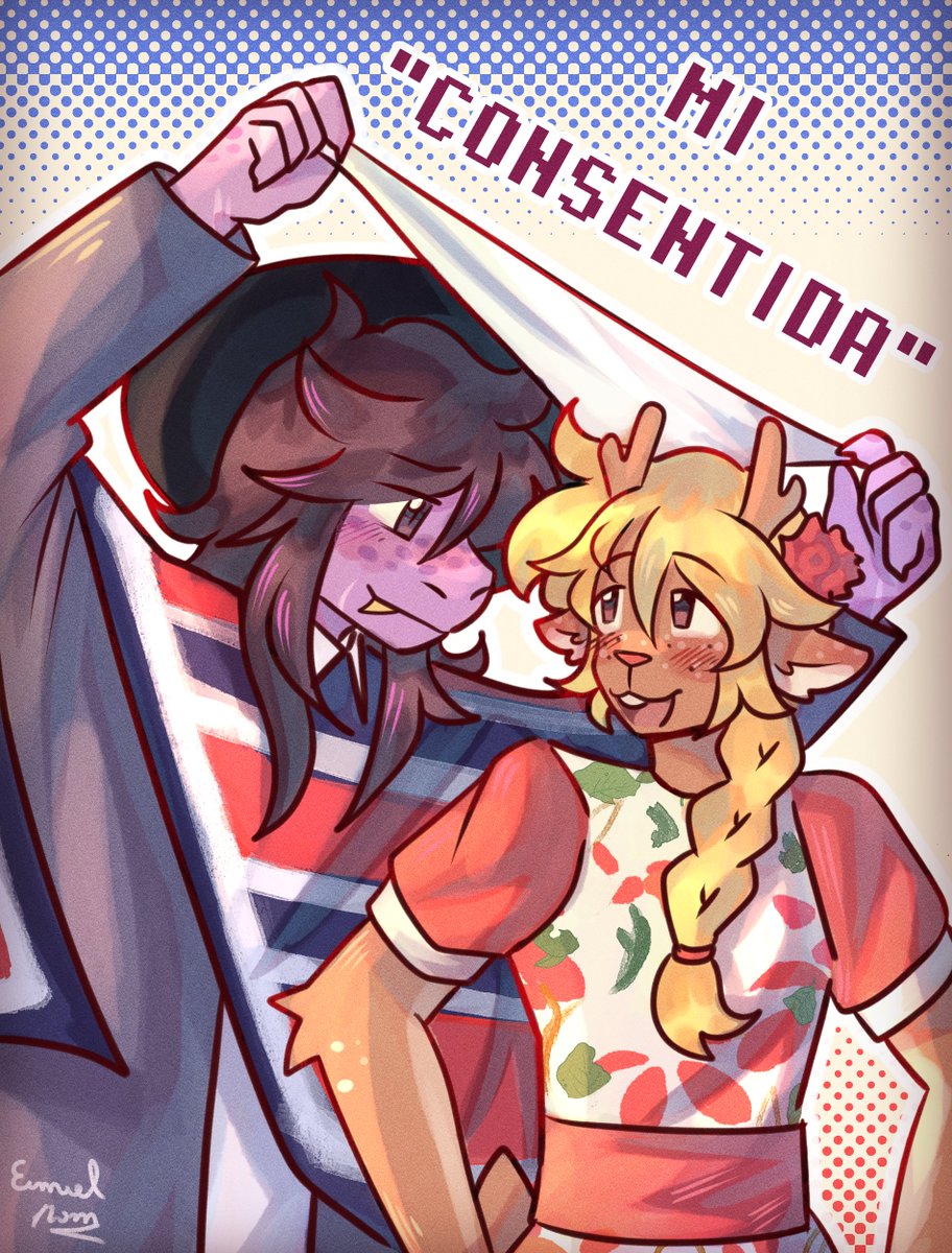 eimielpam's tweet photo. FELIZ 18 MI GENTE BONITA, VIVA CHILE. Also, suselle in traditional chilean clothes! :))]

#deltarune #Suselle https://t.co/WmhmPe3eXn