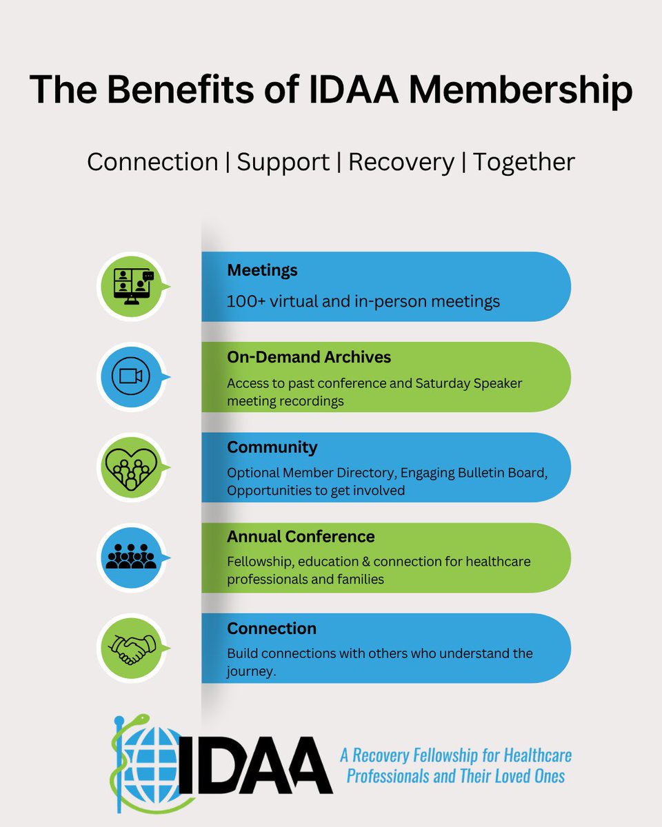 IDAARecovery's tweet photo. More than a membership. A community. 💙
Learn more at https://t.co/P0gLbYgPQz
#IDAAMembership #RecoveryCommunity #RecoveryIsPossible #HealthcareProfessionals #PhysicianRecovery #HealthcareRecovery #RecoverySupport #ConnectionMatters #StrongerTogether #IDAA https://t.co/8bsfRrXrJj