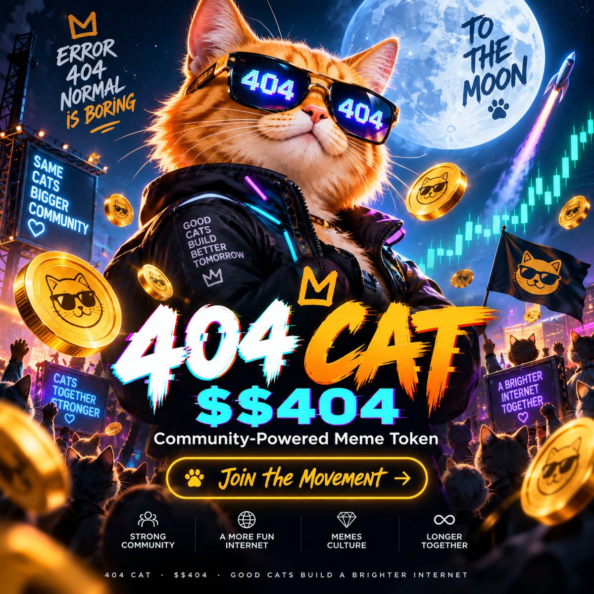 404CatCoin's tweet photo. $404 is LIVE 🐱⚡

Price, market cap, volume and liquidity are now updating live on the website.

No API keys. No nonsense. Just the cat.

https://t.co/sNB1HslWDz

#404CAT #Solana #PumpFun https://t.co/a408Bk14Me