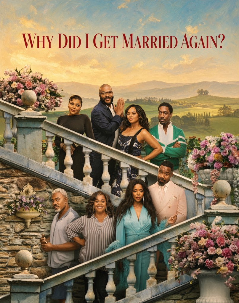 CFC_lova's tweet photo. Weekend Movie Recommendation.
Title: Why Did I Get Married Again?
Ratings: 7/10
The couples are back, the villa is pretty, and the peace lasts about five minutes. Tyler Perry puts marriage, ego, and old wounds on a staircase in Italy and lets everybody talk until somebody cracks. Messy, loud, familiar — and strangely watchable if you like relationship chaos with a view.