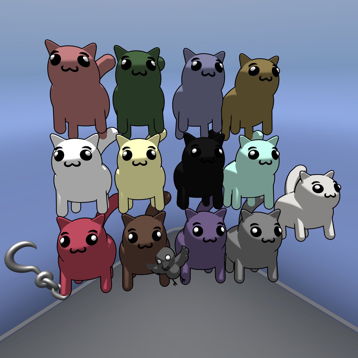 strangetransgal's tweet photo. For today's experiment, I dipped all 13 of my cats in paint! Why? fuck you https://t.co/GtGbxTiJak