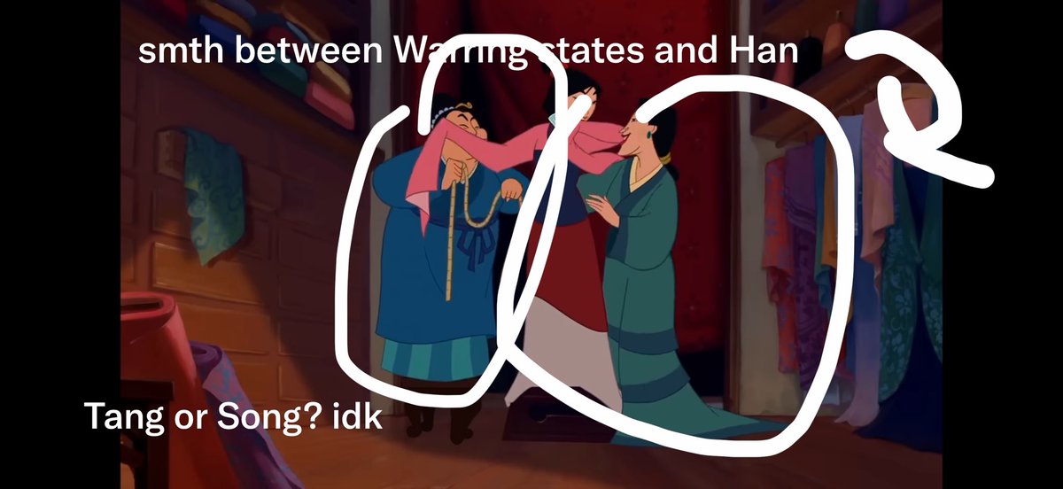 4SleepyHedgehog's tweet photo. I liked this movie as a kid, but now that I’m studying sinology I just try not to think about it. I especially hate how they just mixed a bunch of women’s hanfu styles from different dynasties instead of sticking into the canonical era’s fashion, which is Northern and Southern dynasties I’m not mistaken. As a hanfu enthusiast I’m mad as hell. 
+making a comedic relief out of a DRAGON which is literally a symbol of imperial power was really unnecessary and disrespectful.