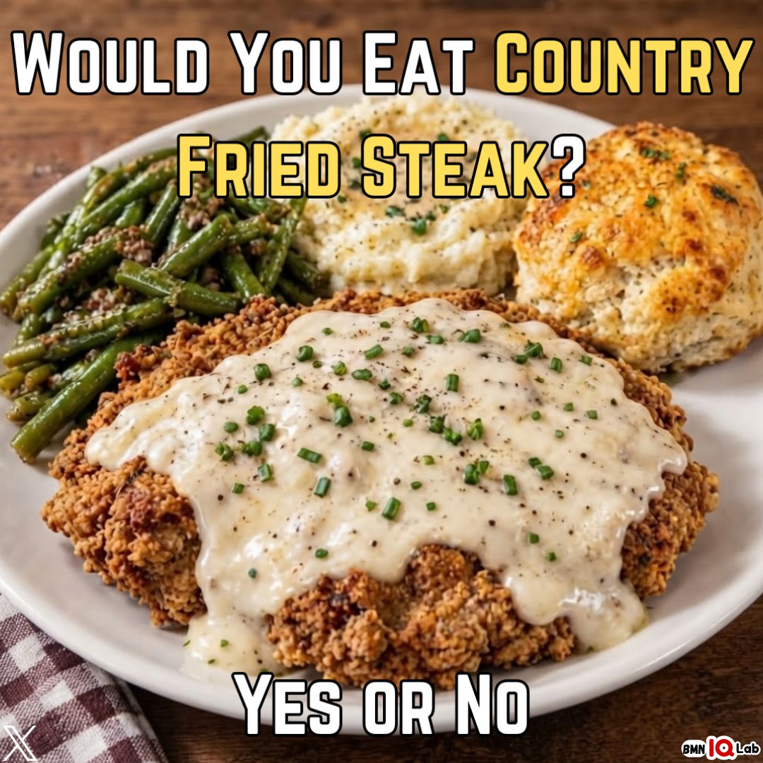 BenefitMoreNow's tweet photo. Would You Eat Country Fried Steak? 🥩
Crispy, golden, and smothered in creamy country gravy! 🤤
Would you dig in or pass on this one? 👀
#CountryFriedSteak #SouthernFood #DinnerTime #WouldYouEatIt #BMNIQLab https://t.co/Moylz6h0ZV
