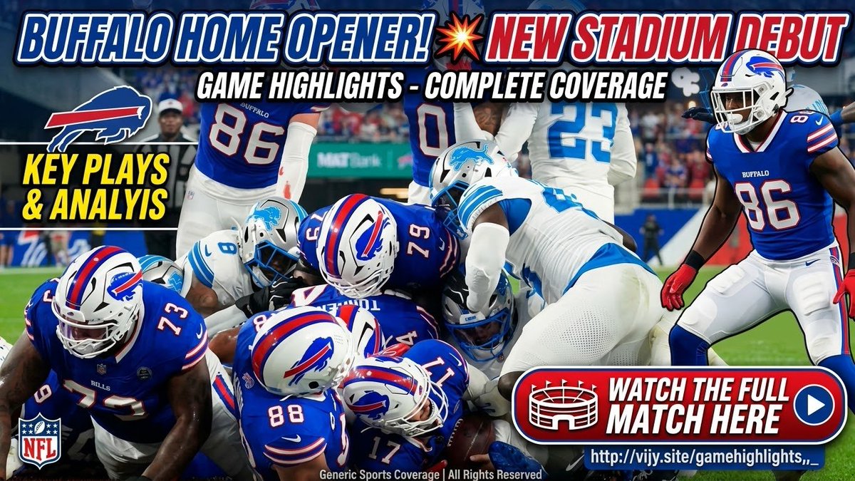 ChloeVancebntk's tweet photo. WHAT A NEW ERA OPENING! 🦬 The Buffalo Bills kick off their new stadium with a huge home opener win over the Detroit Lions! 💥
​Bills Mafia, check out full game highlights and post-match news below! 👇
​https://t.co/zYTHyNhGgr

​#BillsMafia #GoBills #NFL #NFLSunday #BillsVpLions https://t.co/4z6maVCLCg