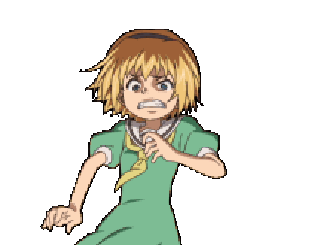 figamin's tweet photo. Satoko's sprites from Higurashi Jan bear a strong resemblance to her later design in Higurashi Gou/Sotsu. In fact, Akio Watanabe is credited in Higurashi Jan as both a guest artist and storyboard assistant, and it is likely this influenced his later work. https://t.co/njYcQrEIrp