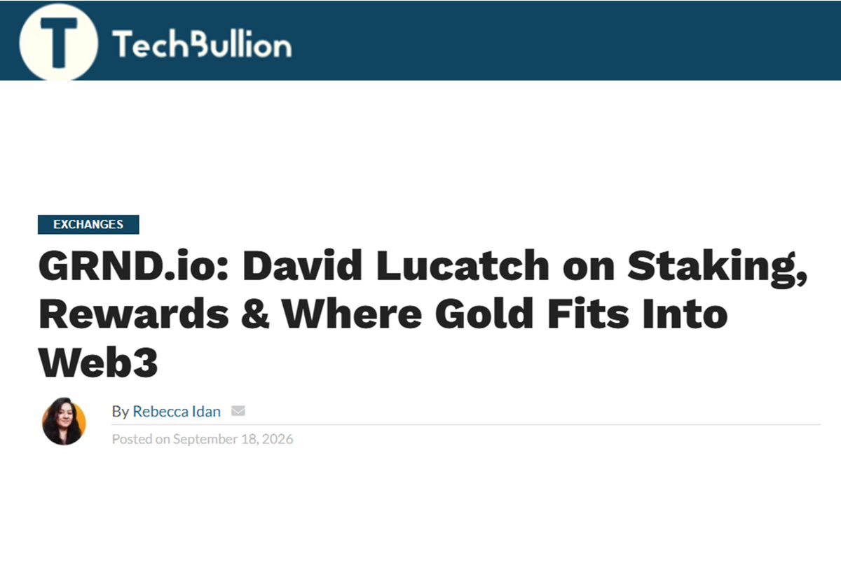 nGRND_io's tweet photo. Month 1:
100,000+ token-holding Participants.
625,000 tasks completed.

Holding isn’t the whole relationship.
Participation is.

David Lucatch on staking, rewards, and where gold actually fits in Web3:
https://t.co/ddpUHRp7TG

Full article in first comment👀

Which stream would you enter first?
Drop your comment below ⬇️

@nGRND_io @nGRNDesg @predictfully_ @DigItGoldGame @GAMEEToken
@TechBullion