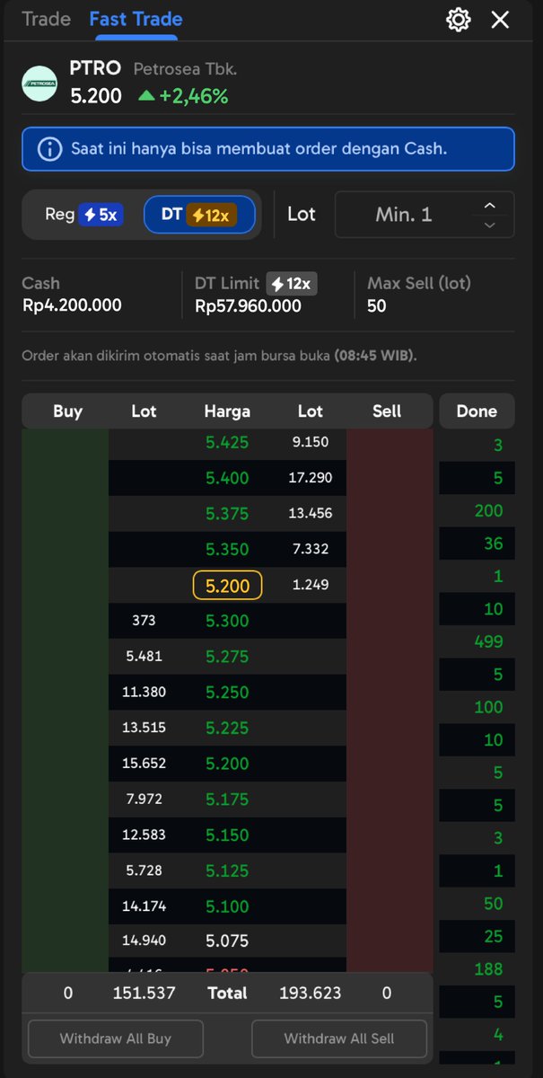 claraayrin's tweet photo. mantau ptro emang butuh ketelitian. enaknya order book yang gerak real time ini udah nyatu sama panel tombolnya. jadi begitu lihat ada peluang, jempol tinggal ngeklik dan orderan langsung done #aplikasiajaib #orderbook #fasttradeajaib https://t.co/DI91pFVs2T