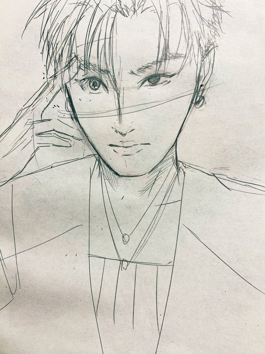 uiui_hong's tweet photo. ホンジュンさんも特徴だらけではあるのに苦戦しかしたことないし納得いくのも描けたことなくてほんま泣く https://t.co/IsFYsiGzfG