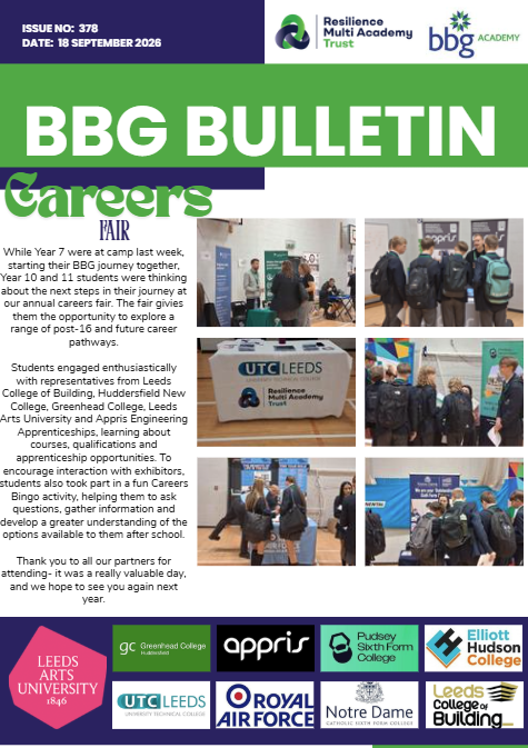 BBGAcademy's tweet photo. The year is flying by! Here's this week's BBG Bulletin for your perusal. Have a wonderful weekend #TeamBBG💙💚💙

(And by next year we'll have Year 7 school photos to share too! Can't wait!)

https://t.co/L8kMFezhju https://t.co/IPH2gG0V0l