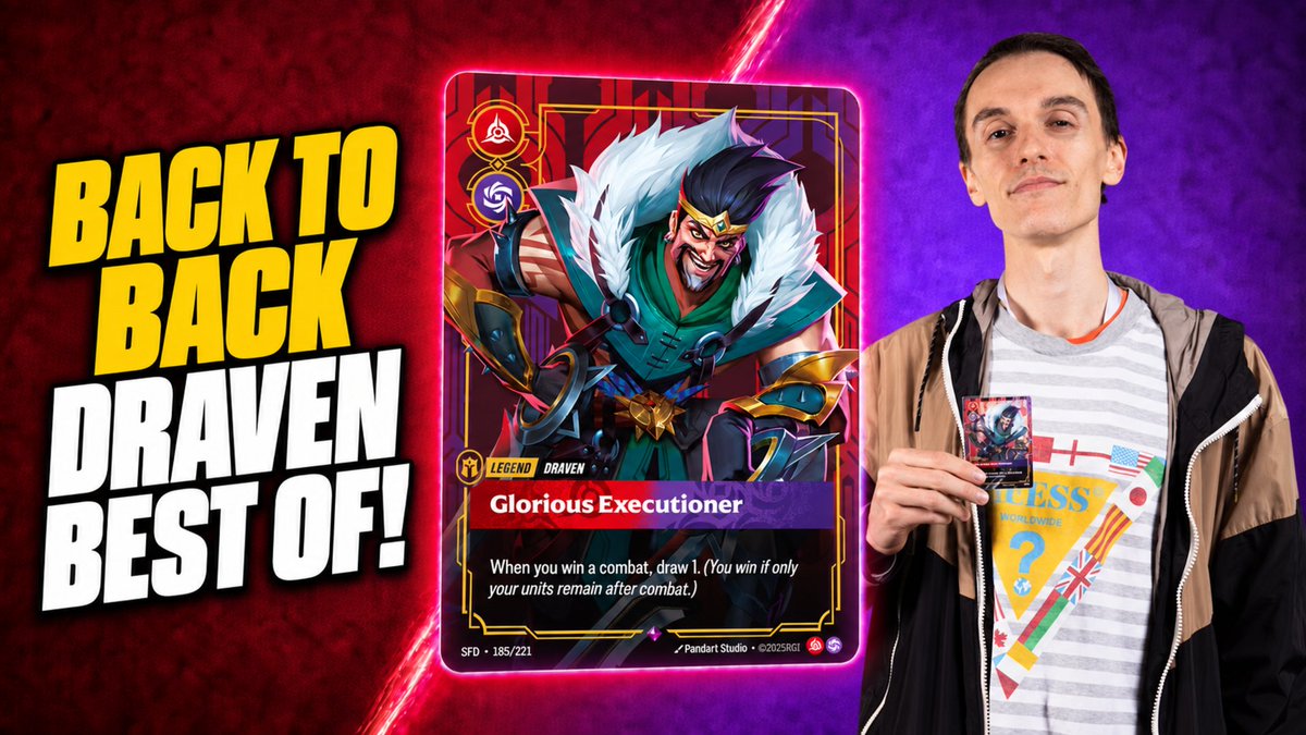 Zelonius's tweet photo. Back-to-back Best Of Draven wins!

I sat down with @v0lkata2 to break down his Draven deck, discuss his Riftbound journey and talk about his future plans in Riftbound!

Plenty to learn for Draven players and anyone looking to improve!

Link in replies👇 https://t.co/1gzFYkfjkq