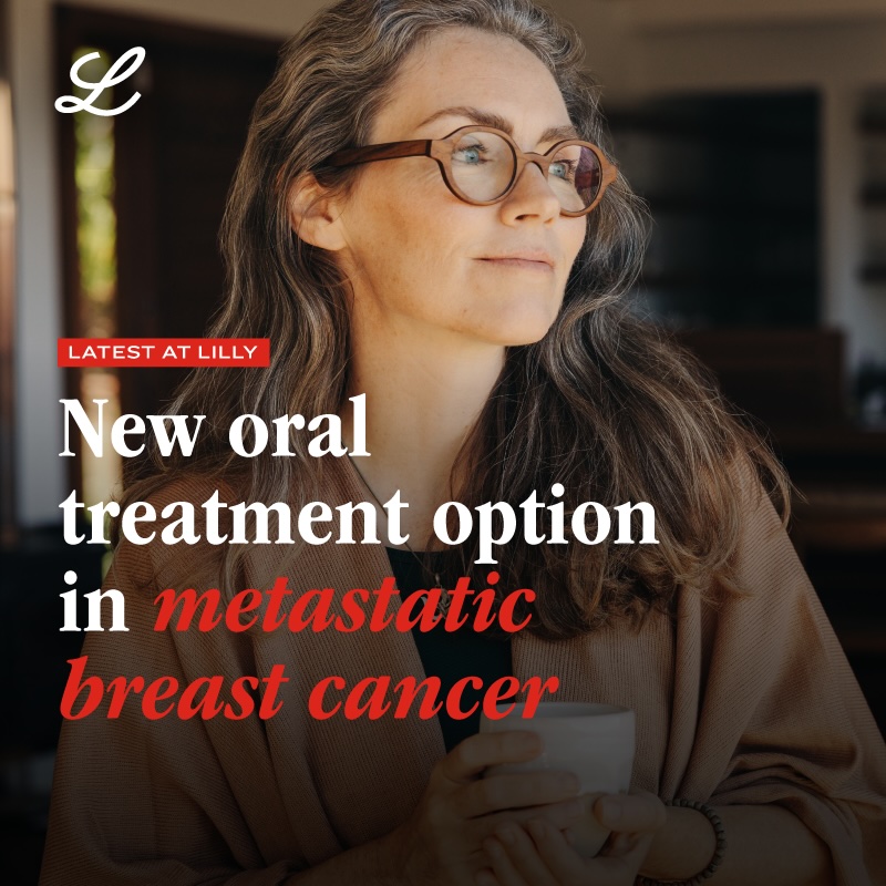 EliLillyandCo's tweet photo. Today, the FDA approved Lilly's new oral treatment for people with ESR1-mutated #BreastCancer, which targets two key drivers of ER+ breast cancer. Learn more: https://t.co/WV6BPSsB91 https://t.co/bR0aeIycNz