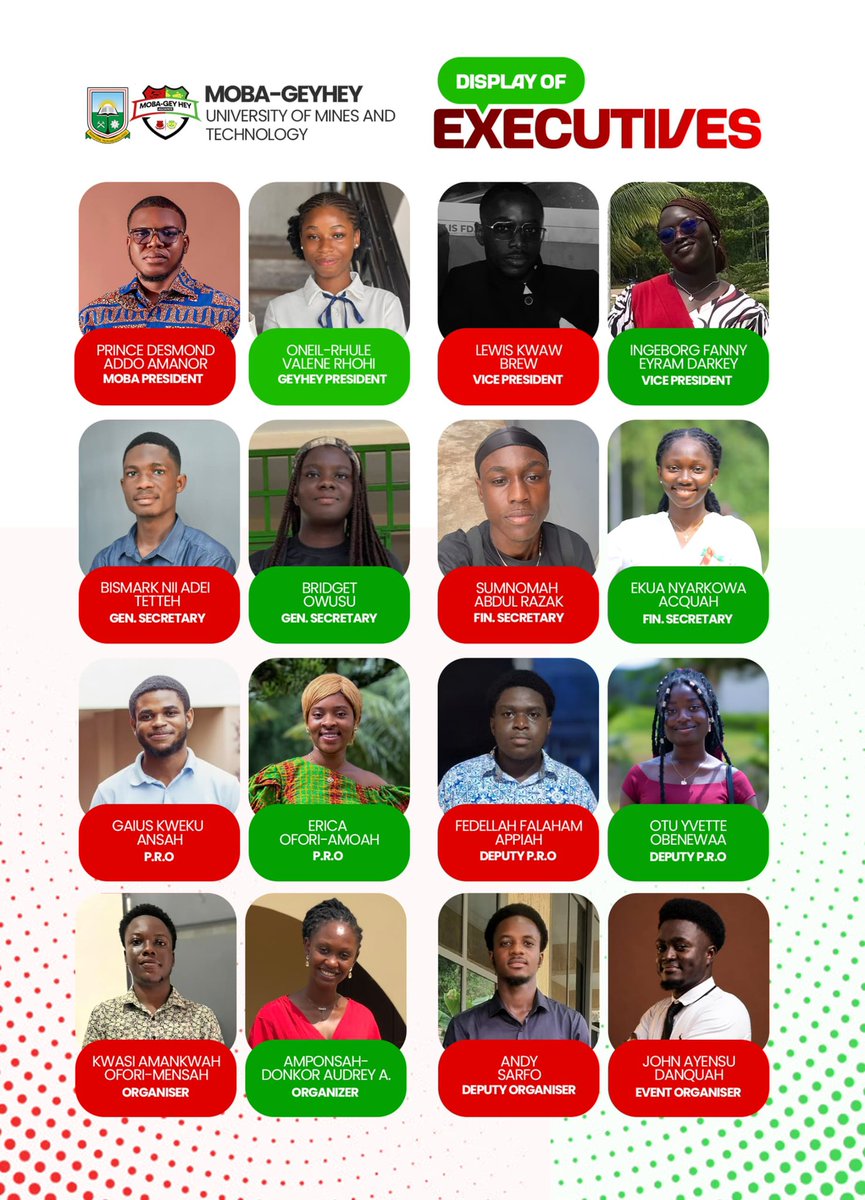 mobageyheyumat's tweet photo. The MOBA-GEYHEY UMaT Chapter proudly presents its Executive Team for 2026/2027. A new chapter begins. A shared commitment to service, unity and the growth of the community.

#MOBAGEYHEYUMaT
#Executives2027 https://t.co/epAKNvtQOo