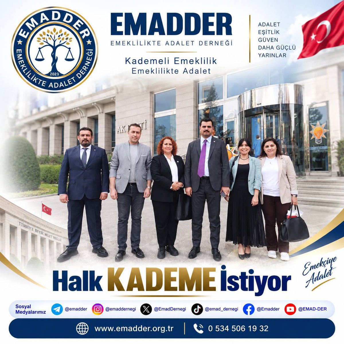Emadder_izmir's tweet photo. @EMADDER_KADEME Mağduriyetleri görmezden gelen bir sistem adil değildir.
Kademeli emeklilikle bu adaletsizlik ortadan kalkacaktır.
Gecikmeden çözüm sağlanmalıdır, bekleyecek zaman kalmadı.

@EmadDernegi
#Halkkademeistiyor
@RTErdogan
@isikhanvedat
@TBMMresmi
@dbdevletbahceli
@csgbakanligi https://t.co/3Moy8qUjhj