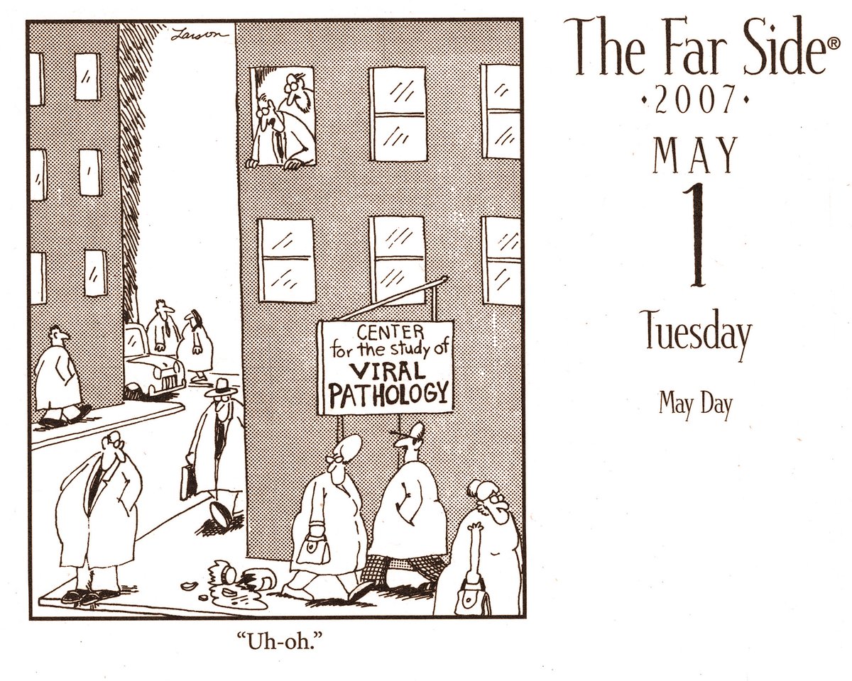 mkrtchiyan's tweet photo. @glevonian Gary Larson ... No one has ever come even remotely close to him. Here is his cartoon that practically predicted the Covid pandemic and stupidity. https://t.co/NvPdUjSzDh