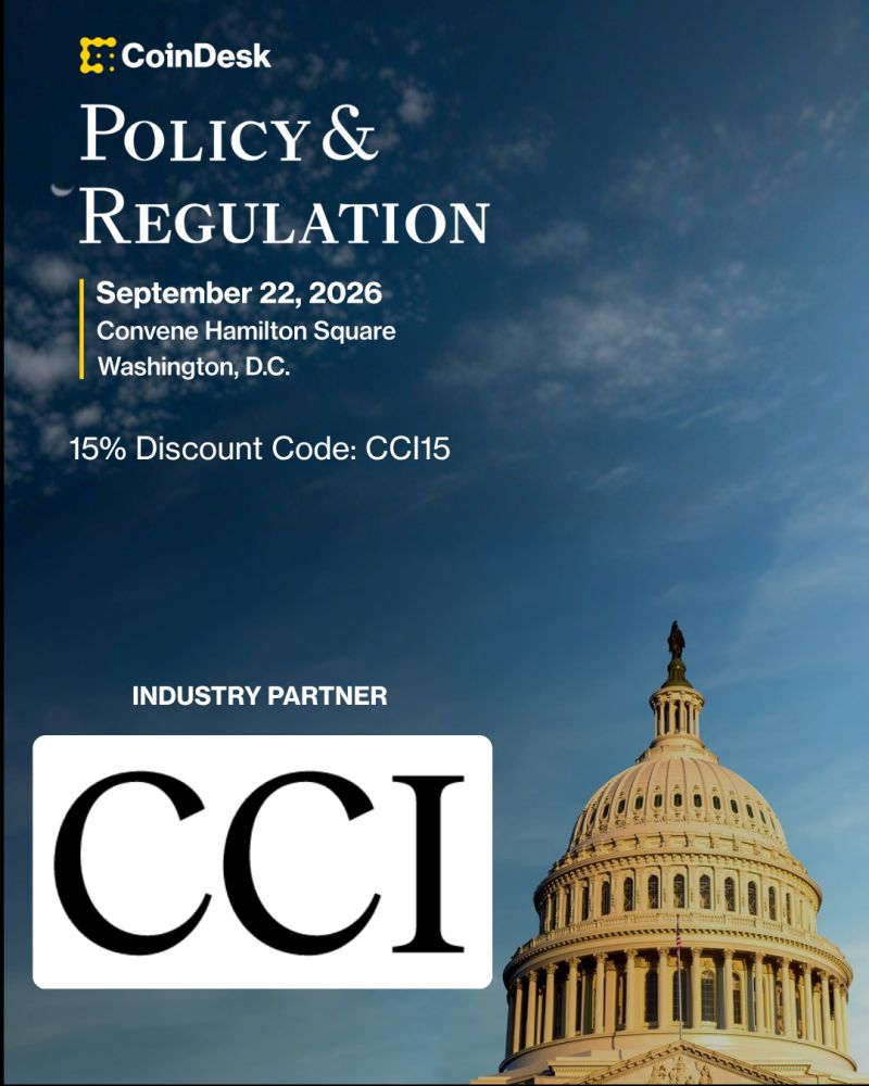 crypto_council's tweet photo. Next week, CCI joins @patrickjwitt, @RepFrenchHill, @RepRitchie, @SECGov’s Taylor Lindman and more at the @Coindesk Policy and Regulation Summit. https://t.co/tjF8gXhyeO