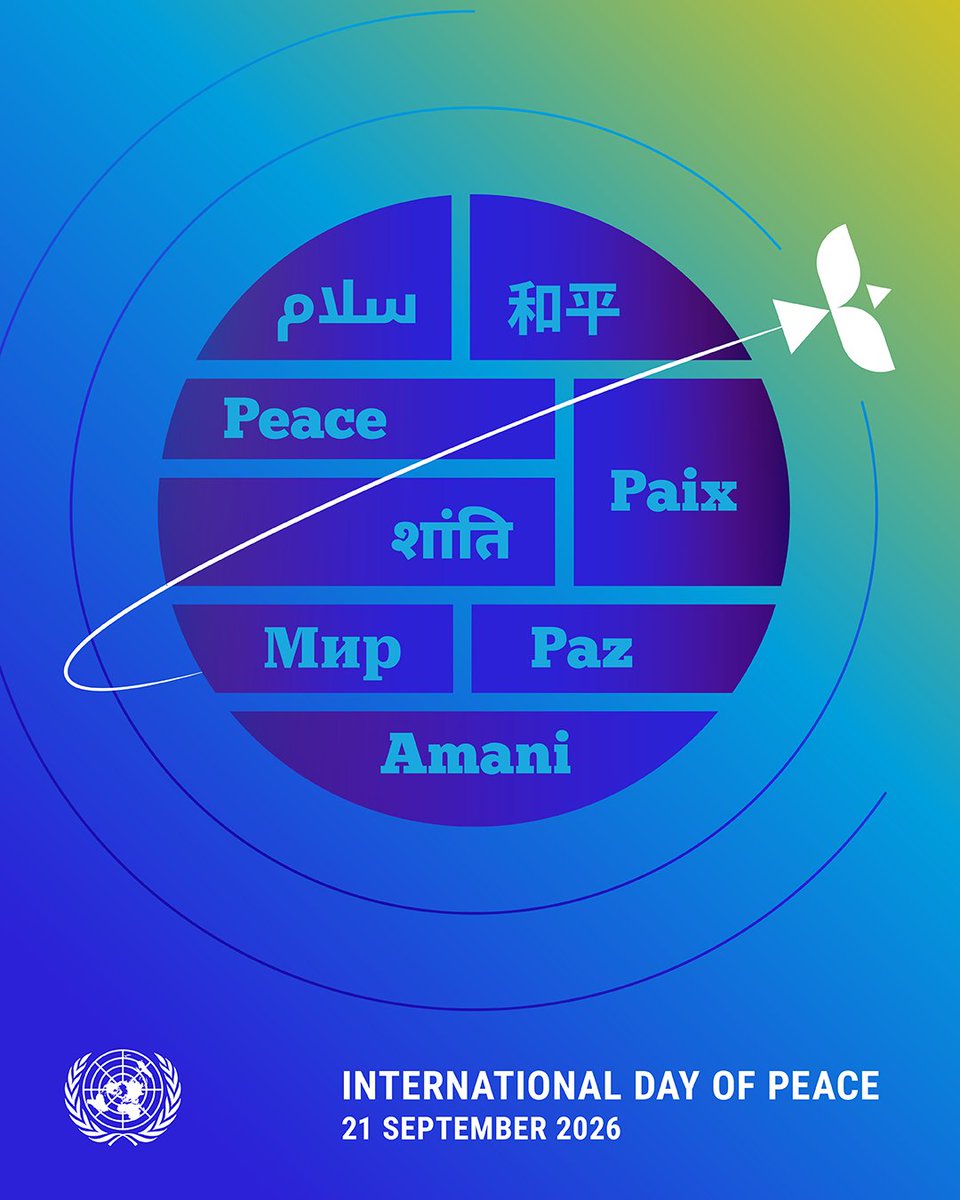 UN's tweet photo. “Achieving peace is not passive or automatic.
It’s an active and deliberate choice to invest in a better future.”

Ahead of Monday’s International Day of Peace, @antonioguterres calls on world leaders to invest in a peaceful future for all people. https://t.co/qYklLrkqAI https://t.co/eTGlFYaXq7