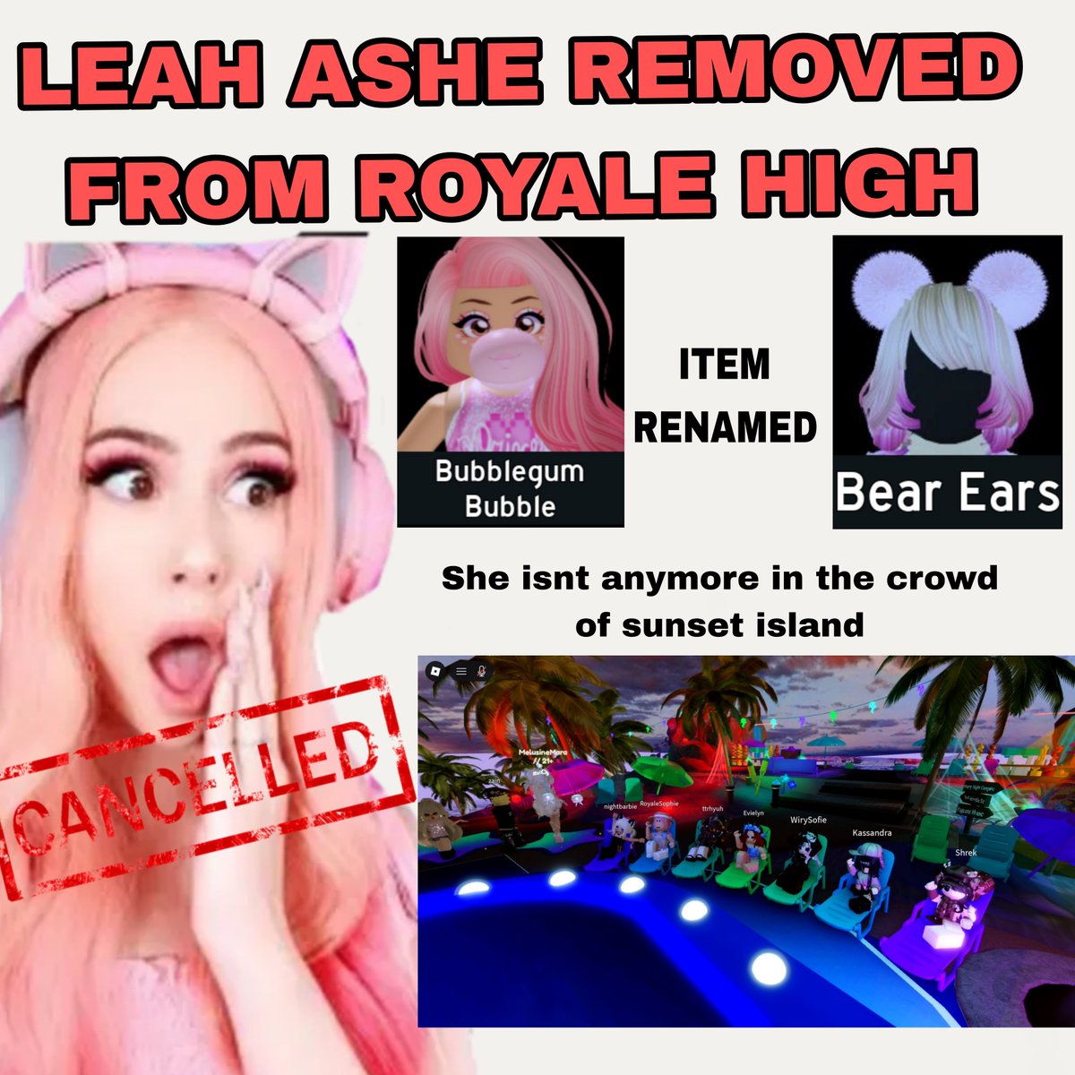 RHCommunity_'s tweet photo. LEAH ASHE WAS REMOVED FROM ROYALE HIGH👋💖🎃#ROBLOX #royalehigh #Eveningfall #royalehighcampus4 #Royalloween #Leahashe #Meganplays https://t.co/4Ujtrt13C8