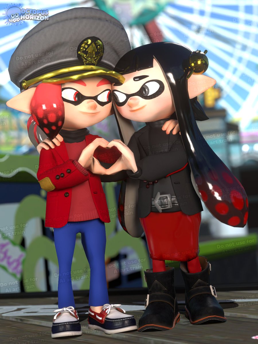 OctopusHorizon's tweet photo. Happy birthday to my Splatblend french friend 
@RIEN__Louis with Ryo and Iris!!!❤️

#Splatoon #Splatblend https://t.co/dA5wyUqT7J