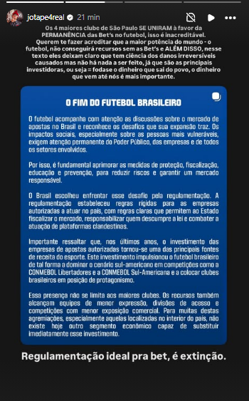 jotinhaaa23's tweet photo. Regulamentação ideial pra bet, é extinção https://t.co/5T9YOR4I50