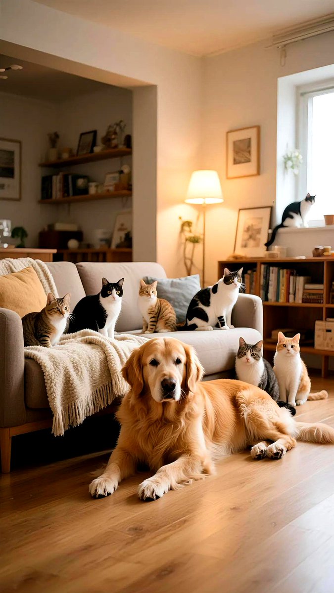LatonyaDel9rh's tweet photo. Nothing beats coming home to a wagging tail and a cozy cat curl on your lap. This tiny bit of fur turns any tiring day into something warm and full of love. #PetLove https://t.co/X0QiRRCYMf