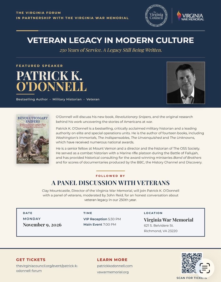 combathistorian's tweet photo. Honored to discuss Revolutionary Snipers on Nov 9 @VA_Council 🇺🇸 https://t.co/1AqtUIrsuP