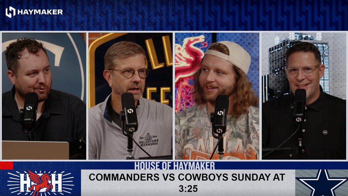 HaymakerNetwork's tweet photo. Will the Cowboys put up the curtains? ALSO:

- Cowboys legend @tfrederick72 joins the show
- The Greatest Sport Ever?
- Gameshow: Punter or Politician?

IN THE HOUSE OF HAYMAKER!
📺: https://t.co/7s1bI9ElBO https://t.co/mYbswUeqRU
