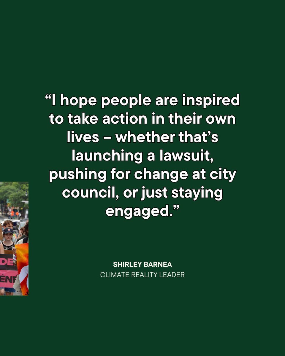 ClimateReality's tweet photo. From organizing Montreal climate marches to taking the Canadian government to court, Shirley Barnea keeps finding new ways to push for change. 

#MeetingTheMoment is about Climate Reality Leaders like her —– showing there’s more than one way to #ActOnClimate 
https://t.co/EejiVDQCI0