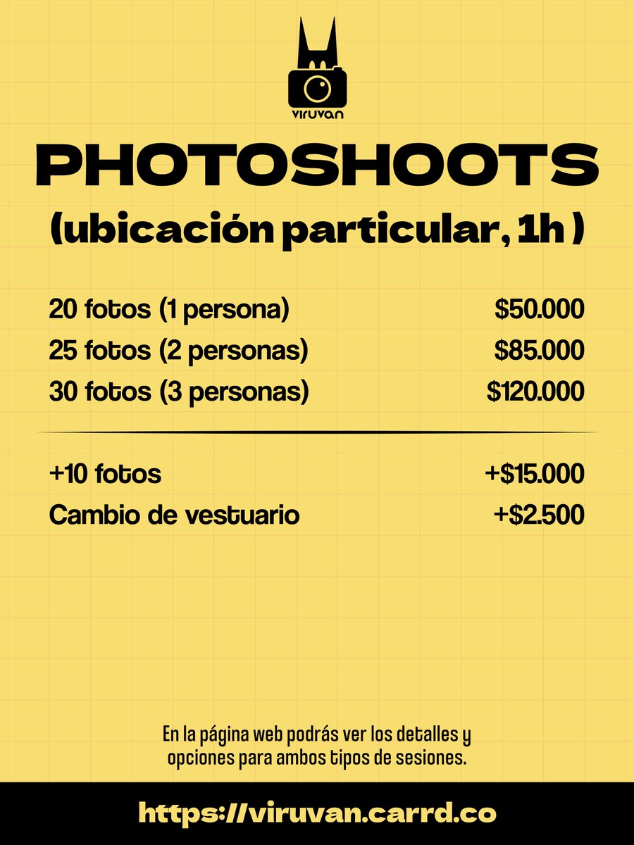 viruvan_'s tweet photo. SLOTS PARA SESIONES DE FOTOS ABIERTOS 

📋 para reservar un slot, tenés que ir a mi página web (https://t.co/QwQnkIkvWP), leer los T&amp;C, y entrar al formulario para completar tu reserva.todos los detalles están en la página web!

🎉 se aprecia la difusión, ¡muchísimas gracias! https://t.co/ZlC4LikcQz