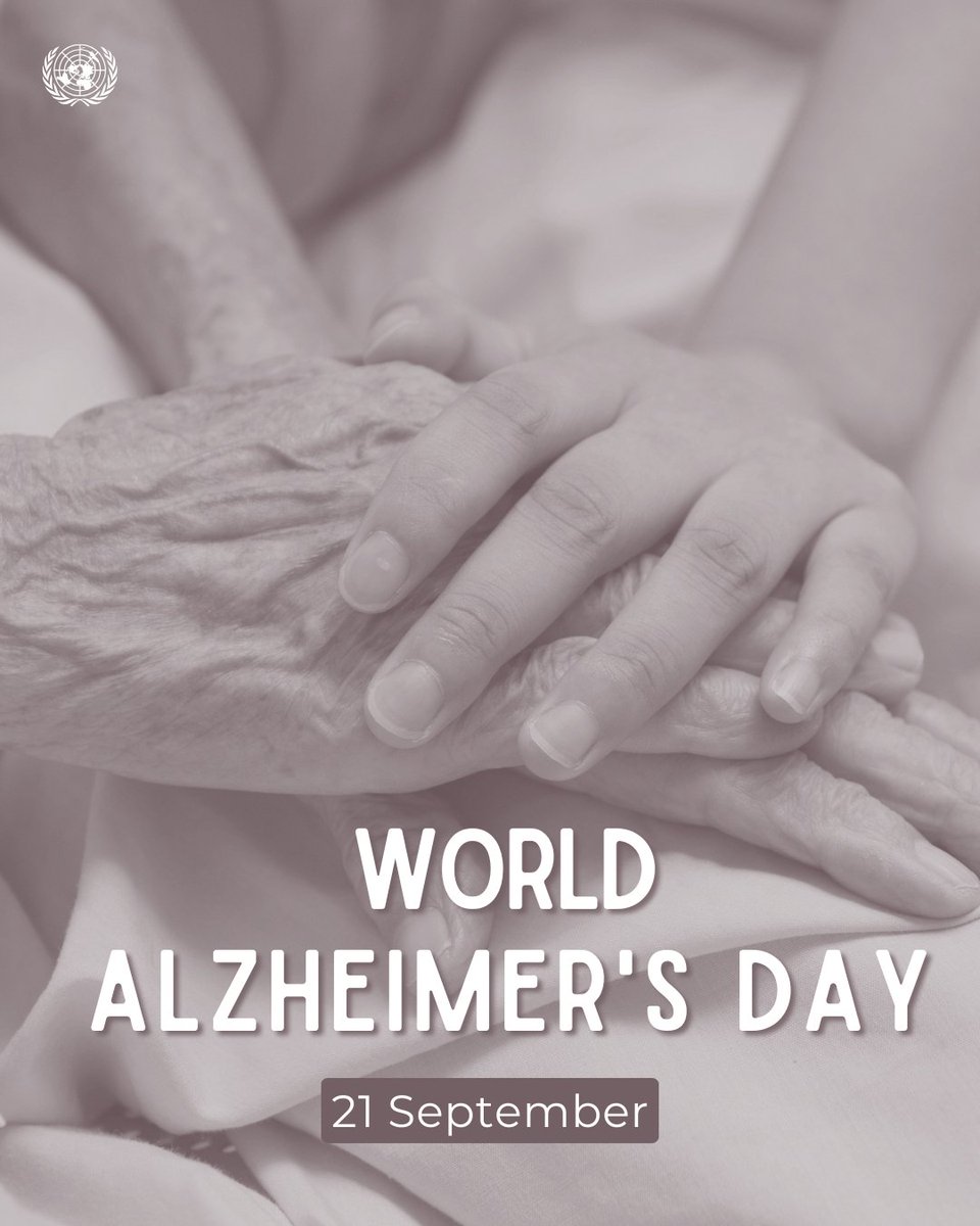 UN's tweet photo. Dementia affects memory, cognitive functions, and the ability to perform everyday tasks.

On Monday’s World Alzheimer’s Day, join @WHO in calling for the highest quality of care for those suffering from dementia and support for their caregivers. https://t.co/iDL6QXWy91 https://t.co/hLfkWBnXTL
