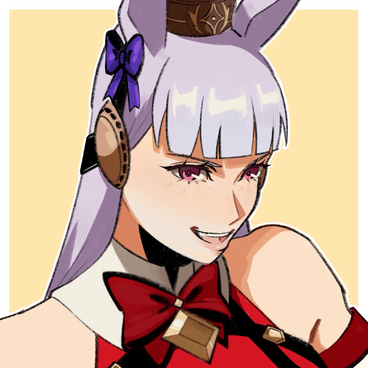 riichanow's tweet photo. old gold ship sketch (but I colored it) ☝️ #umamusume #goldship https://t.co/BVdezqgPLS