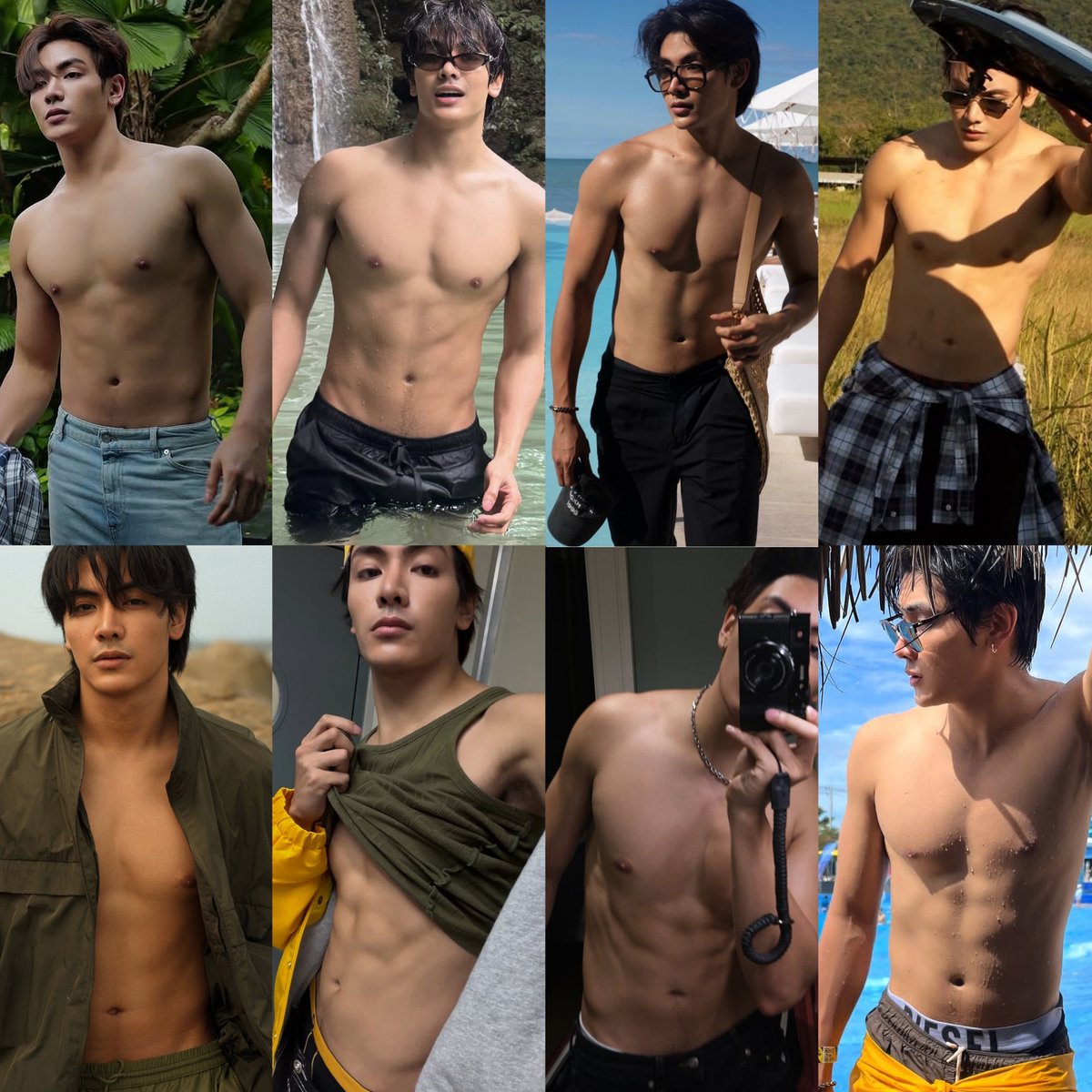 SunnyHikari's tweet photo. It’s time to update the photo collage… I’m too crazy about this sexy man with honey skin 🥵

#จุงอาเชน #JoongArchen 
@ChenRcj https://t.co/ybe1BHpxxU