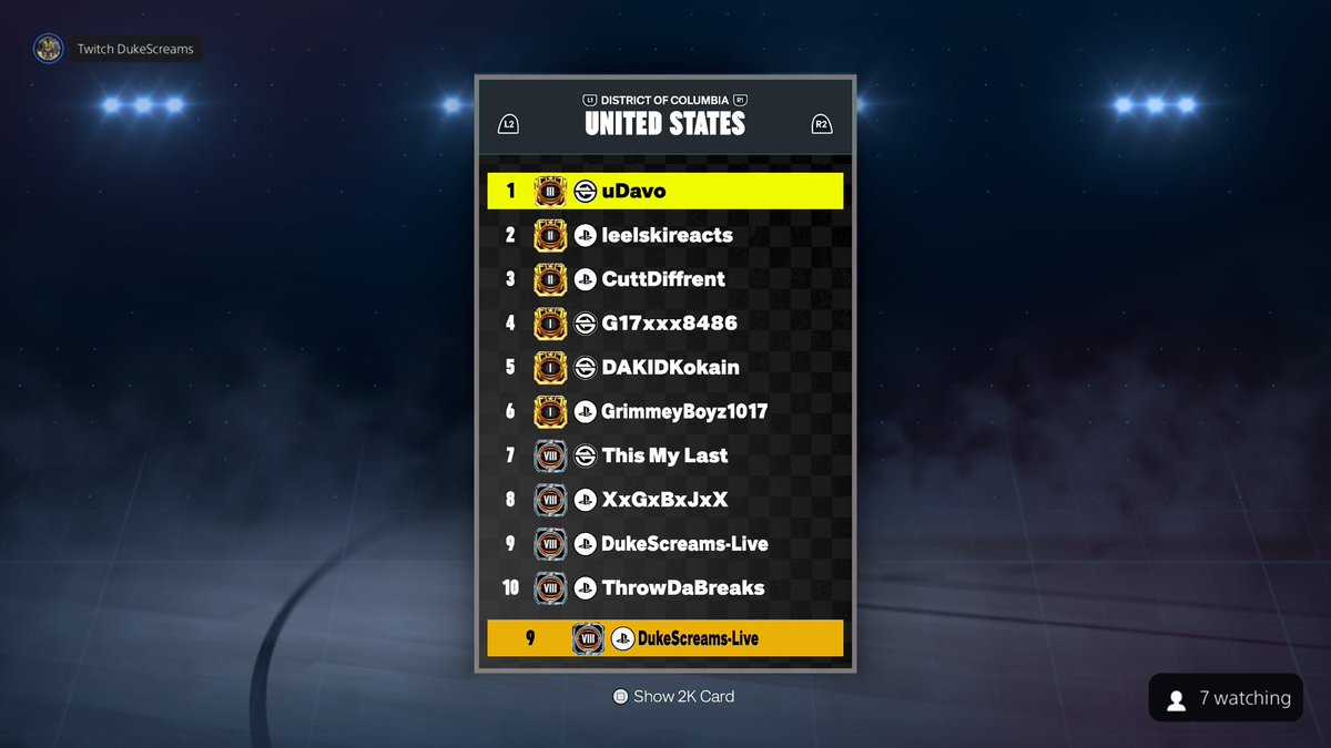 dukescreams_'s tweet photo. Top 9 in DC
Still grinding, still climbing. Let's keep it going!
Big 2K27 GIVEAWAY this SATURDAY!
Be in the stream, watch, and get entered!
Like โข Follow โข Turn on Notis๐
Let's run it up! #2K27 #Giveaway #screamteam #smallstreamer
UNITED https://t.co/XAYktFy80k