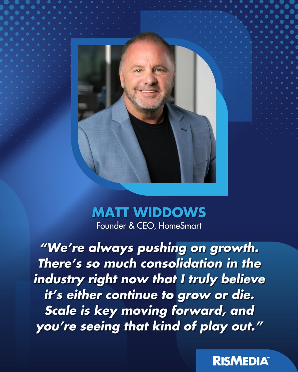 RISMediaUpdates's tweet photo. "Continue to grow or die." 🏛️📊 

@HomeSmartIntl Founder &amp; CEO Matt Widdows shares how proprietary tech and aggressive scale built a 25,000+ agent powerhouse, plus why AI will never fully replace the human real estate agent. 👇 https://t.co/Im5ldYeos2