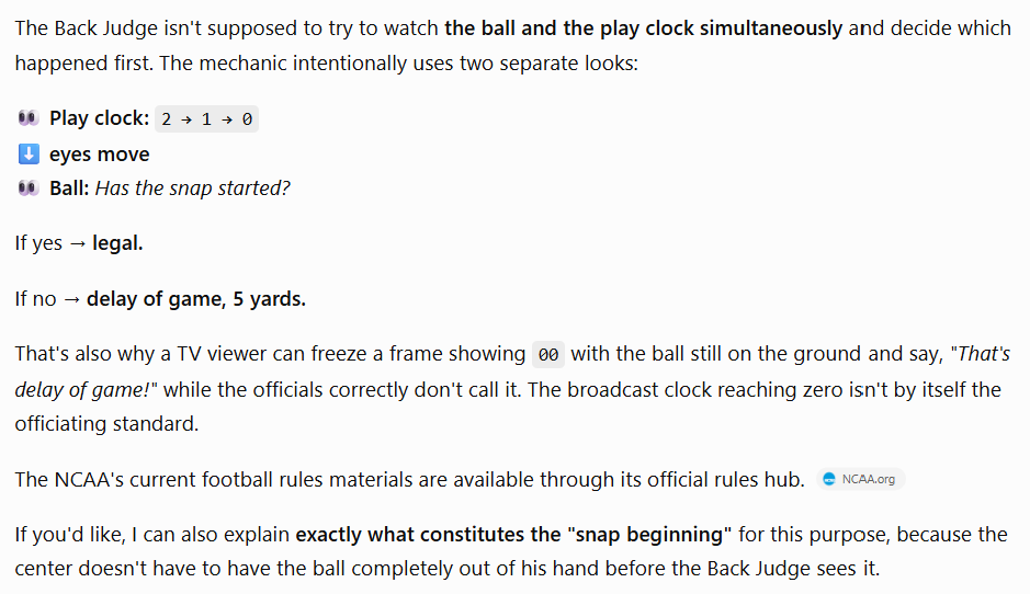 priestk2004's tweet photo. @FiversOmg @mo_irish35 @BigTenNetwork @MSU_Football Be honest, if it had been called a delay of game, it would have been the most nitpicky delay of game of all time, especially when this is how the process is supposed to be followed according to the NCAA. https://t.co/N4HOSBELbc