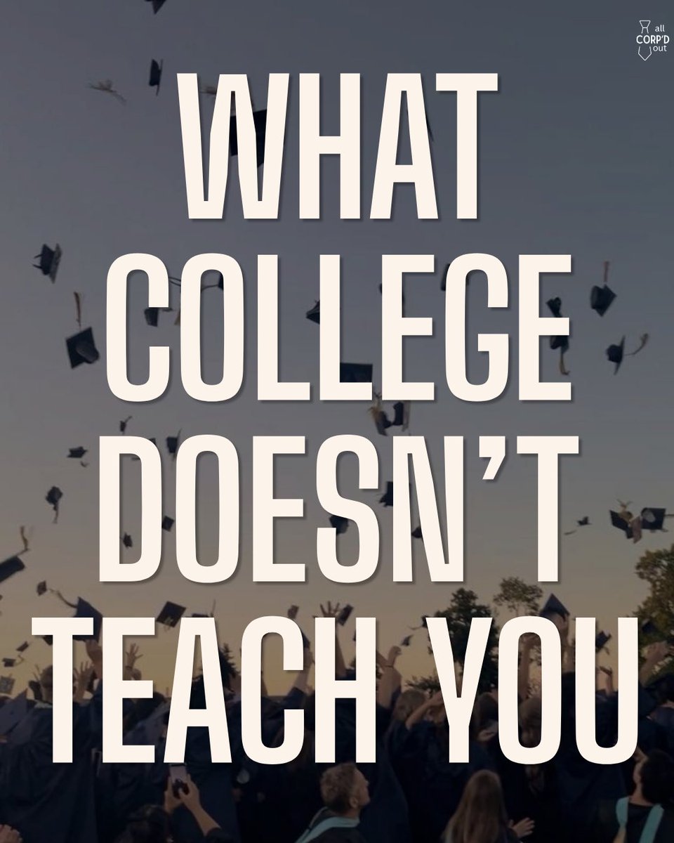 AllCorpdOut's tweet photo. College taught us a lot… just not how to survive corporate 😅🎓

What’s one thing you wish they warned you about? 👀

https://t.co/XnLOYOpT6c

#allcorpdout #corporatelife #corporate #postgradlife #postgrad https://t.co/NV4ZUfPINY