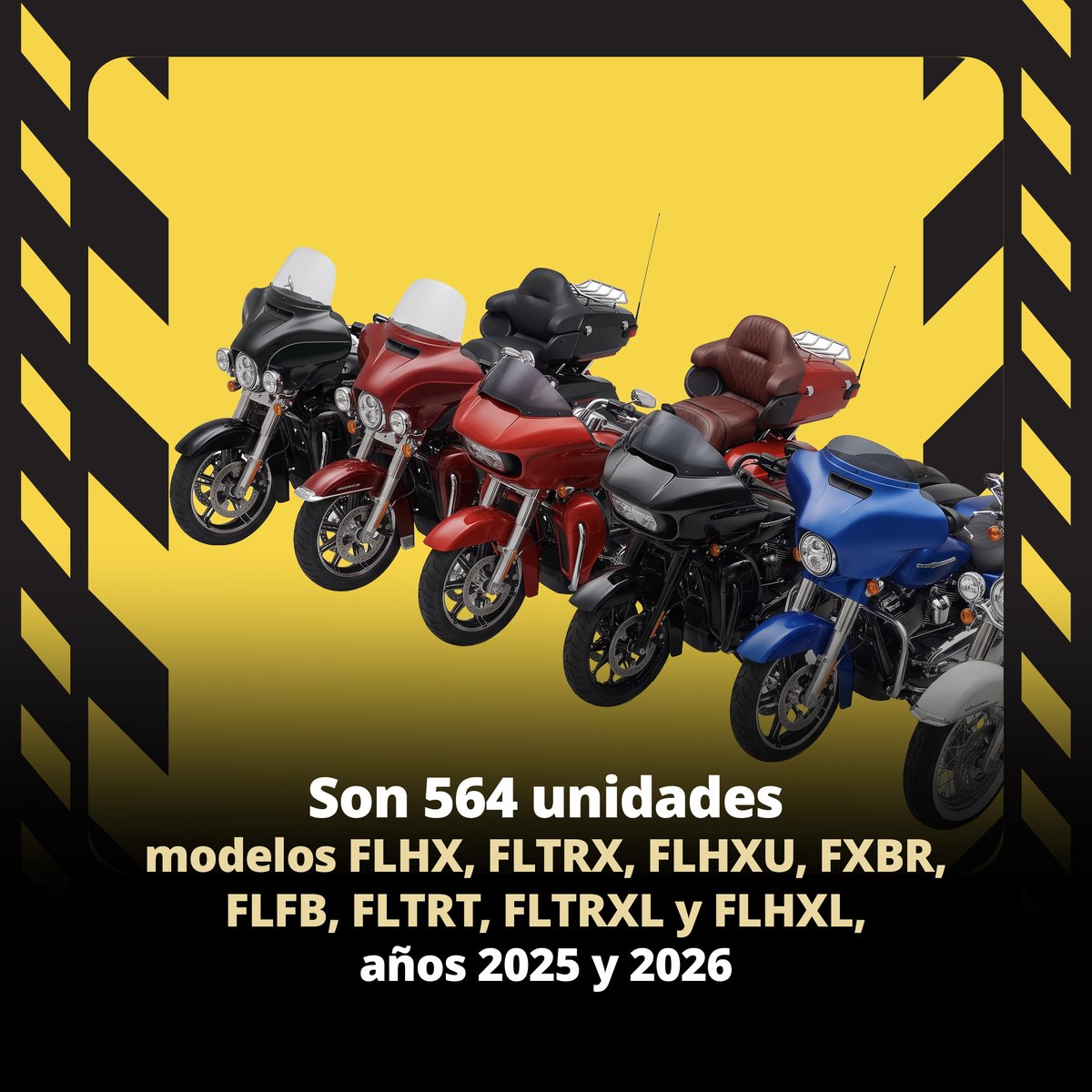Profeco's tweet photo. Profeco informa sobre el llamado a revisión de 564 motocicletas Harley-Davidson, modelos 2025 y 2026.

Las unidades podrían presentar una obstrucción en un orificio de ventilación que puede provocar acumulación de presión en el cárter y representar un riesgo de lesiones.

Harley-Davidson realizará la revisión y, de ser necesario, las reparaciones correspondientes sin costo para las y los propietarios.

Más información: https://t.co/P6Ex2sGnzz