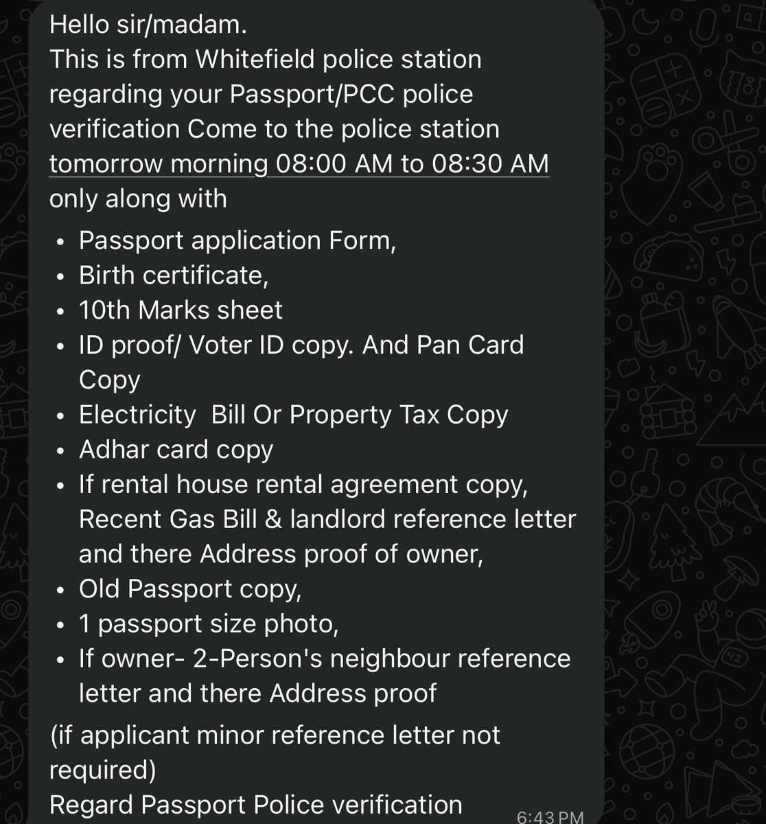 theprogrammerin's tweet photo. @MEAIndia @passportsevamea @BlrCityPolice 
It’s unfortunate that parents are being asked to bring an infant to a police station for passport verification.

The case didn’t ordinarily require police verification under Passport Seva guidelines, but the Granting Officer exercised discretion and initiated pre-verification—which is fine.

But asking an infant to come to the station instead of conducting a home visit feels unnecessarily burdensome.

Civic sense should start with public administration.