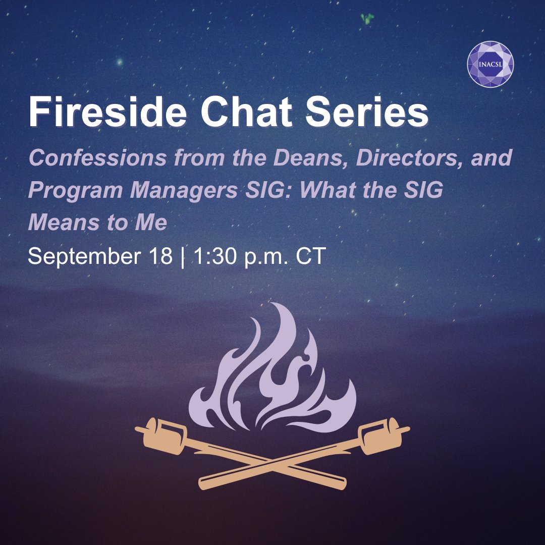 INACSL's tweet photo. 🚨 Happening NOW! 🚨

Join INACSL for the Confessions From the Deans, Directors, and Program Managers Special Interest Group: What the SIG Means to Me Fireside Chat: 
https://t.co/GUp992MKD3 https://t.co/xov9uZPCij