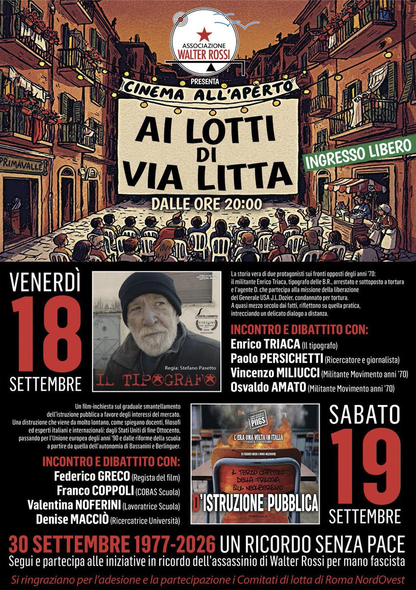 flean1973's tweet photo. Domani 19 settembre, ore 20.00: "D'istruzione pubblica" a via Lorenzo Litta (Primavalle).

#distruzionepubblica #scuola #documentari

Qui lo trovi in streaming: https://t.co/mzdlrmy8J7 https://t.co/0h0EkEpyaE