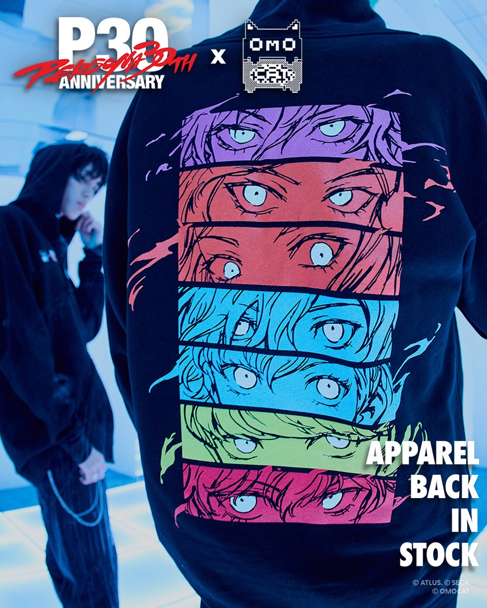 _omocat's tweet photo. PERSONA 30th Anniversary x OMOCAT Collection apparel has been restocked! 
(https://t.co/jIMd1N4d49)
@atlusstyles #sega #atlus https://t.co/wZDNJtsTqH