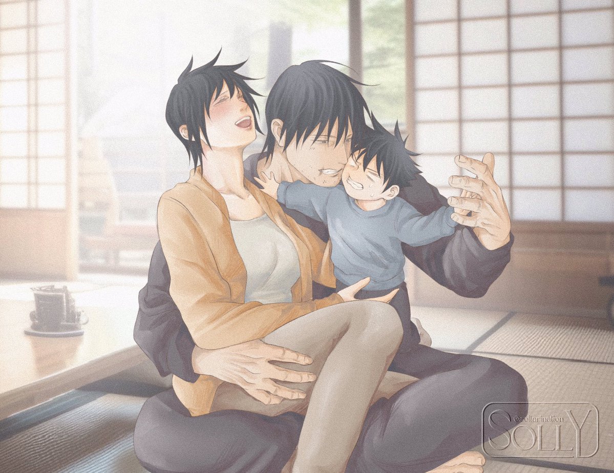 soltarination_'s tweet photo. Baby Megumi doesn’t like Toji’s stubble😬 #jujutsukaisenㅤ https://t.co/s8Oj2ZnnV6