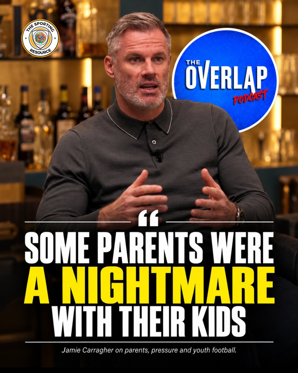TheS_Resource's tweet photo. Jamie Carragher (@Carra23) made an interesting point on @WeAreTheOverlap about the influence parents can have on a young player’s development, particularly when support becomes overbearing.
“When you’ve got an entourage, maybe it’s the parents… we all know growing up, even at our age, some parents were a nightmare with their kids, or onto coaches about them not getting enough minutes.
You look back 20 years later and just think, that didn’t help your son. That didn’t help your kid.
Those players, I would say 70–80% of situations where I look at it and think the people around you, or your parents, are a nightmare, hard to deal with, never end up doing what they should do because of the situation.” - End Direct quote -
The environment around a young player can influence how they respond to selection, disappointment, reduced minutes, mistakes, feedback and setbacks.
Supporting your child and advocating for them is not the problem.
• Parents should ask questions.
• Coaches should be accountable.
• Poor environments should be challenged.
Yet, when every setback needs fixing, every selection decision becomes a confrontation, every period on the bench becomes an injustice and every difficult conversation is fought on the player's behalf, what might the young person be losing the opportunity to learn?
Carragher’s wider point is that, in his experience, he has seen talented young players surrounded by difficult or overbearing adults who ultimately did not go on to fulfil the potential he believed they had.
That does not mean the parent was solely responsible. Player development is far more complex than that, and Carragher’s 70–80% figure is his own observation rather than a research statistic.
→ At what point does protecting a young player begin to interfere with their development?
Follow The Sporting Resource for more discussion around parents, coaching and player development in youth sport.