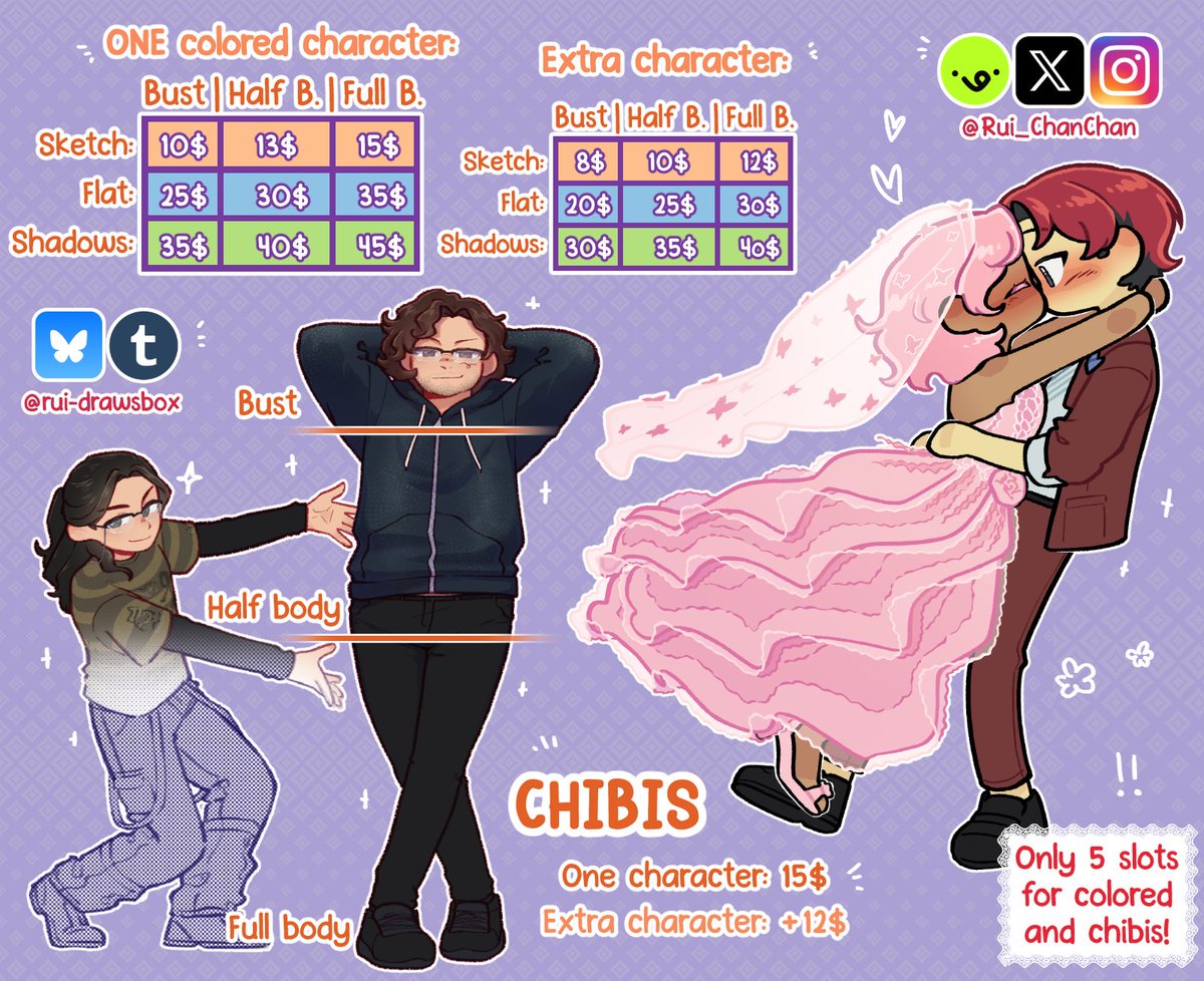 Rui_ChanChan's tweet photo. 🎉HALLOWEEN COMMISSIONS OPEN🎉 (DMs &amp; VGen)
Opening early to prepare everything for October! Prices and amount of slots are shown in the images~
As always sharing and rt'ing is super appreciated (˶>⩊<˶)! https://t.co/ePQtPrcS9g