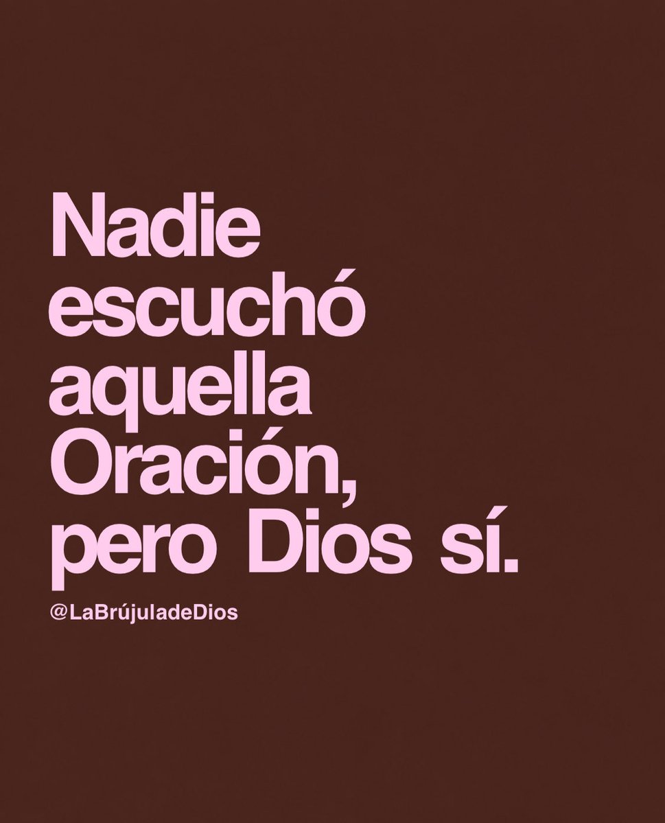 LaBrujuladeDios's tweet photo. Nadie escuchó aquella
Oración, pero Dios sí. https://t.co/BC7JH7OY37