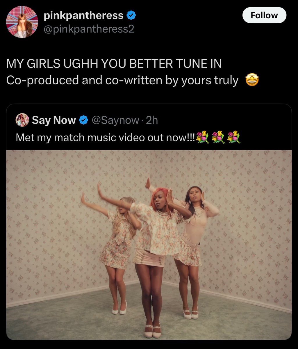 PopCrave's tweet photo. Pinkpantheress shows support for Say Now’s new single, “Met My Match.” https://t.co/LPShpTDfNK